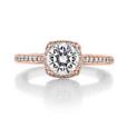 1 ct. Round Moissanite Tacori Dantela Rose Gold Engagement Ring (2620RDSMPPK-M)