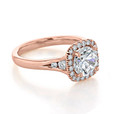 1.20 Ct. Round Moissanite Rose Gold Halo Engagement Ring (CR13-M)