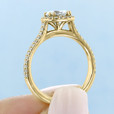 1 ct Round Halo Yellow Gold Engagement Ring (EV105-YG)