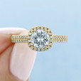 1 ct Round Halo Yellow Gold Engagement Ring (EV105-YG)