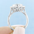 2 ct Round Halo Solitaire White Gold Engagement Ring (CR150)