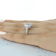 1 ct Cushion Halo Pavé White Gold Engagement Ring (EN60)