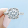 2 ct Round Halo Micro-Prong White Gold Engagement Ring (EV14A)