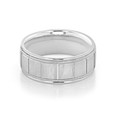 14K White Gold 8.5mm Men's Hammered Wedding Band (FG333)