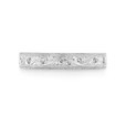 18K White Gold Engraved Pave-Set Diamond Band (LB191)