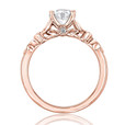 1.00 Ct. Round Moissanite Rose Gold Pavé Engagement Ring (FG57-M)