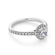 1 ct Round Halo Micro-Prong White Gold Engagement Ring (FG442)