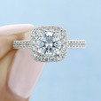 1 ct Round Halo Pavé White Gold Engagement Ring (CR68B)