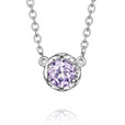 Crescent Crown Rose Amethyst Fashion Necklace (SN23613)