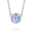 Crescent Crown Swiss Blue Topaz Fashion Necklace (SN23645)