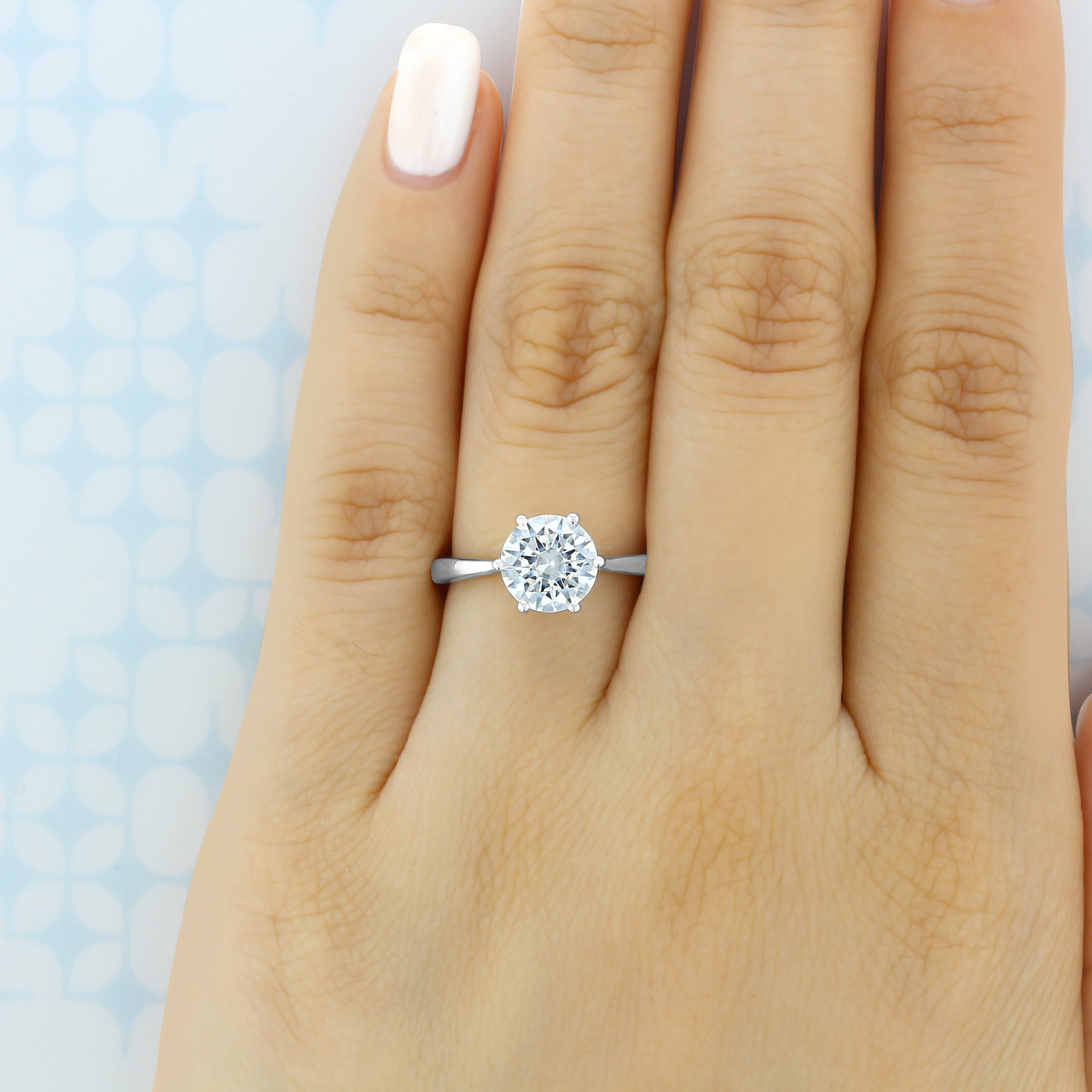 Cathedral Princess cut Solitaire 2 carat | DiamondDirectBuy.com