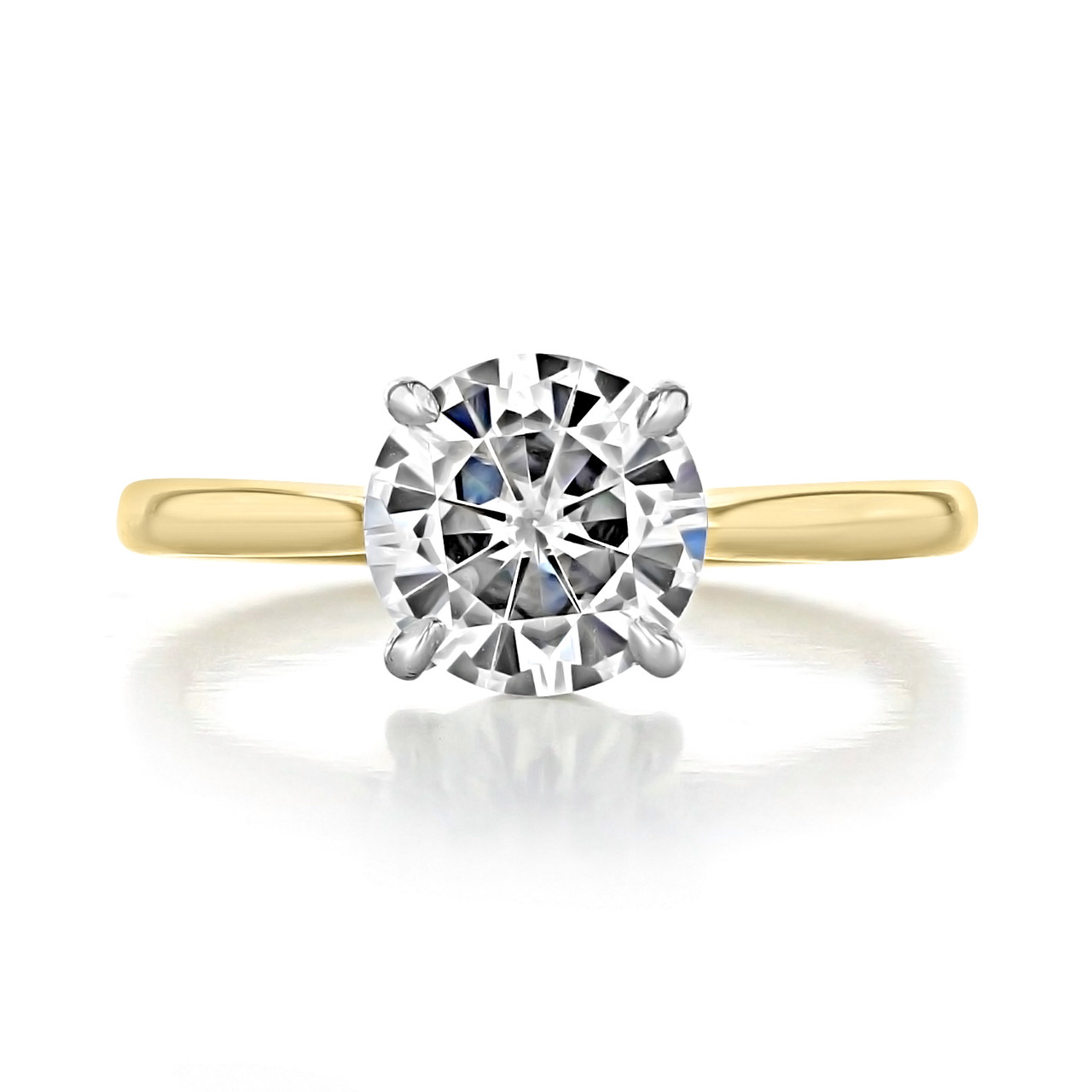 2 Carat Solitaire Diamond Ringyellow Gold Round Diamond Ring 