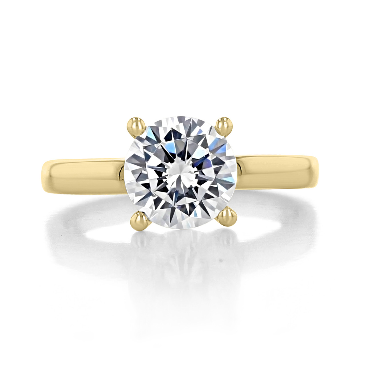 2 Carat Solitaire Diamond Ringyellow Gold Round Diamond Ring 