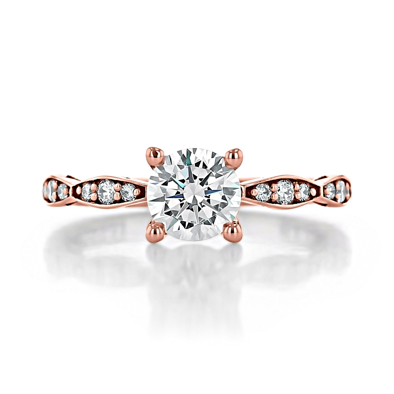 rose gold engagement rings tacori