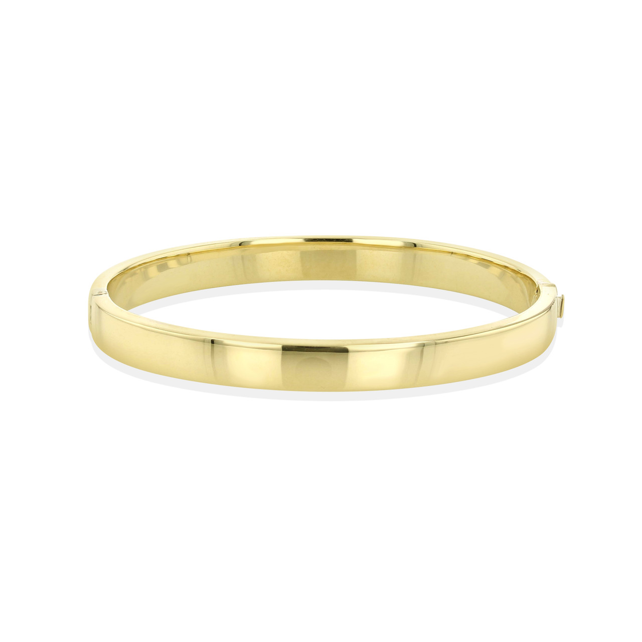 14K Yellow Gold 7mm Polished Flat Bangle Bracelet (7001259)