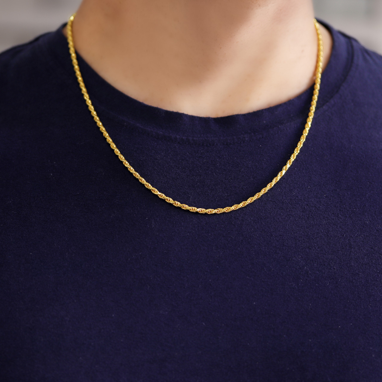 14K Yellow Gold Rope Chain Necklace, 5001878