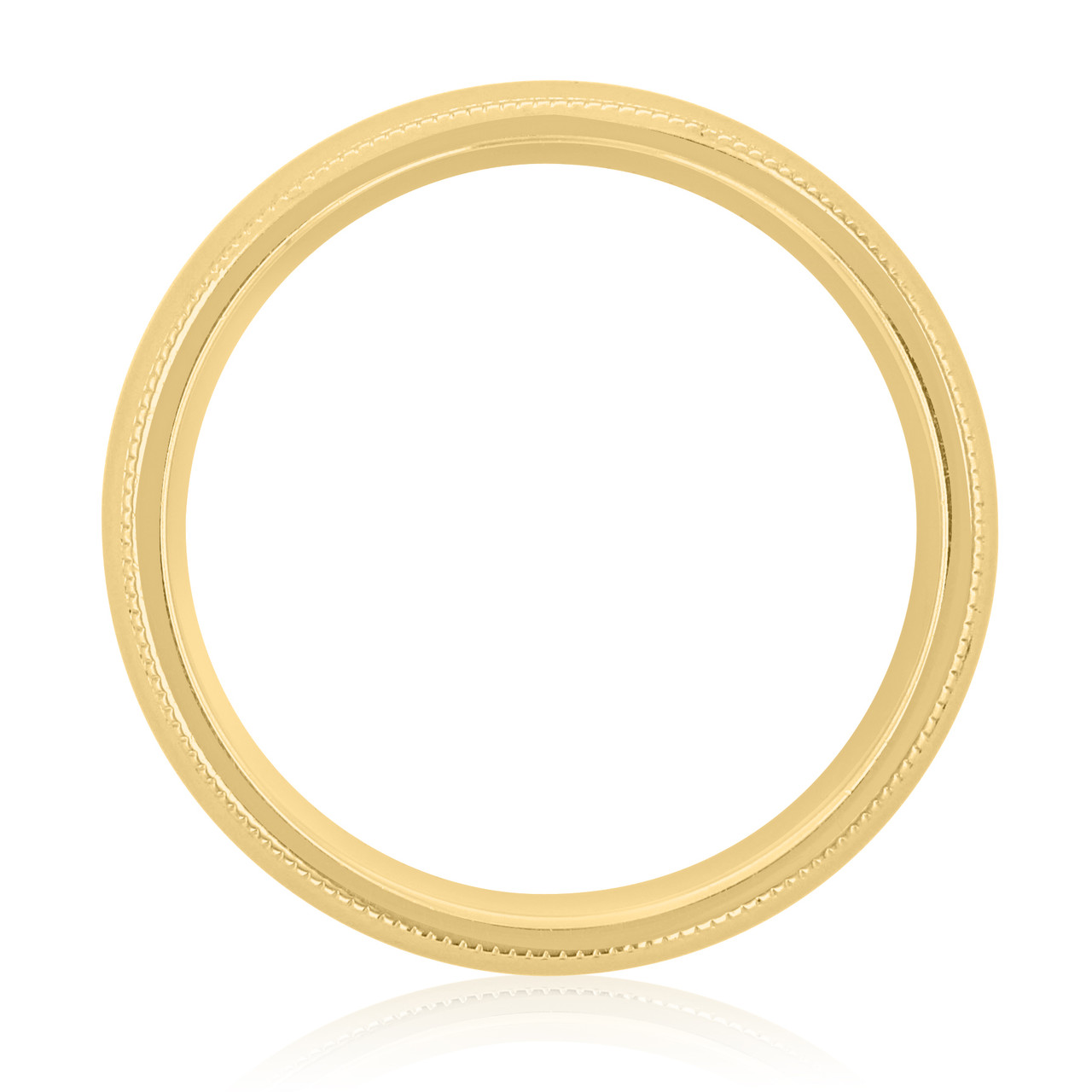 14K Yellow Gold 6mm Men's Polished Milgrain Wedding Band (FG138-YG)