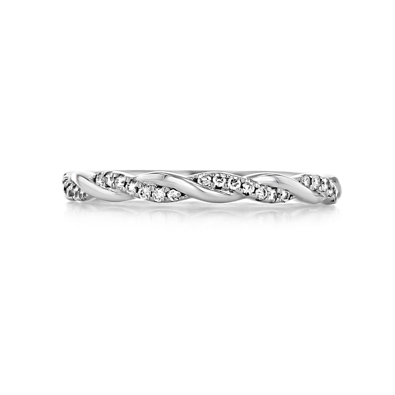 14KT White Gold Twist Band Ring 0.45 CT. T.W. - Spence Diamonds