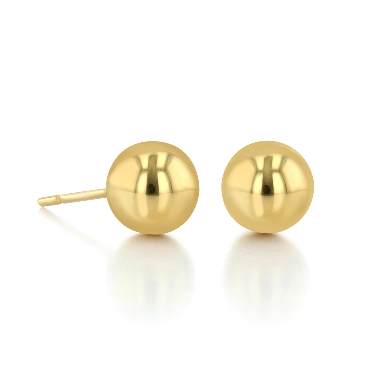 14K Yellow Gold 8mm Ball Stud Earrings (4002134)