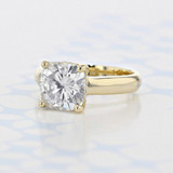 2.80 Ct. Cushion Shape Moissanite Solitaire Yellow Gold Engagement Ring (2006087)