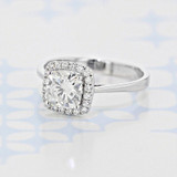 1.50 Ct. Cushion Shape Moissanite Halo White Gold Engagement Ring (2006368)