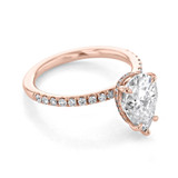 2 ct Pear Shape Hidden Halo Rose Gold Engagement Ring (CR199)