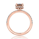 1 ct Grey Round Hidden Halo Rose Gold Engagement Ring (CR19)