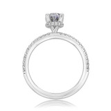 1.25 Oval Gabriel Hidden Halo White Gold Engagement Ring (ER13903)