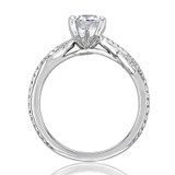 1 ct Round Micro-Prong Vine White Gold Engagement Ring (FG516)