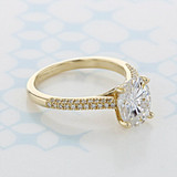 2.10 Ct. Oval Shape Moissanite Triple Pavé Yellow Gold Engagement Ring (2006839)