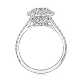 1.50 ct Round Halo Split Shank White Gold Engagement Ring (CR166B)