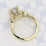 1.00 ct Princess Shape Earth Mined Diamond Three-Stone Yellow Gold Engagement Ring (2006626)