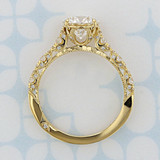 2.00 ct Round Shape Lab Cultivated Diamond Tacori Petite Crescent Yellow  Gold Engagement Ring (2006855)