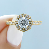 1 ct Tacori Petite Crescent Yellow Gold Engagement Ring (HT2556RD65Y)