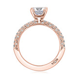 1.50 Ct. Round Moissanite Rose Gold Tacori Petite Crescent Engagement Ring (HT2545RD7PK-M)