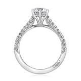 1.00 Ct. Round Moissanite Platinum Tacori Petite Crescent Engagement Ring (HT2546RD65-M)