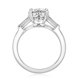 2 ct Round Baguette Three Stone White Gold Engagement Ring (TR94)