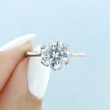 2.50 ct Round 6-Prong Solitaire White Gold Engagement Ring (SO117)