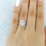 2.00 Ct. Oval Shaped Moissanite Two-Toned Halo Engagement Ring (CR16OV-M)