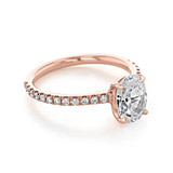 1.50 Ct. Oval Shaped Moissanite Rose Gold Micro-Prong Engagement Ring (CR160OV-M)