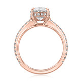 2.00 Ct. Oval Shaped Moissanite Rose Gold Micro-Prong Engagement Ring (EV160OV-M)