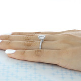 1.50 Ct. Emerald Cut Moissanite Platinum Micro-Prong Engagement Ring (CR19EC-M)