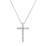 14K White Gold Diamond Cross Pendant (NG4245)