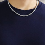 Rhodium Plated 4.5MM Rope Chain (CH45RW-20)