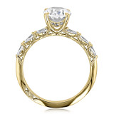 2 ct Tacori Sculpted Crescent Yellow Gold Engagement Ring (2687OV95X7-YG)
