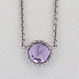 Crescent Embrace Petite Amethyst Fashion Necklace (SN15401)