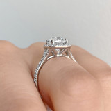 1.25 ct Round Halo Micro-Prong White Gold Engagement Ring (CR172)