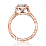 1.00 Ct. Round Moissanite Rose Gold Halo Solitaire Engagement Ring (EV13-M)
