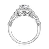 1 ct Round Gabriel Halo Pavé White Gold Engagement Ring (GC67)