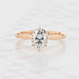 1.50 Ct. Oval Shape Moissanite Gabriel NY Solitaire Rose Gold Engagement Ring (2006193)